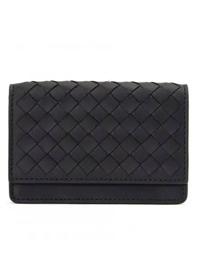 Intrecciato Flap Business Card Wallet Black - BOTTEGA VENETA - BALAAN 2