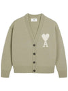 De Coeur Logo Wool Cardigan Green - AMI - BALAAN 2