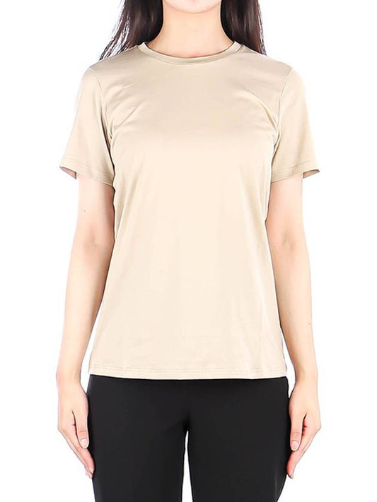 Women's Easy EASY Cotton Short Sleeve T-Shirt Beige - THEORY - BALAAN.