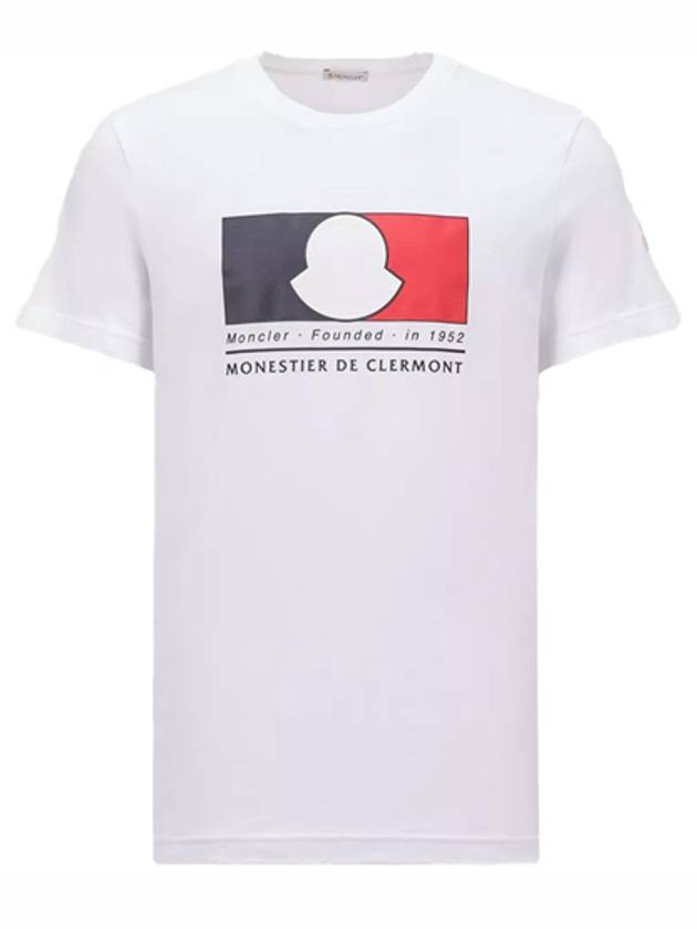 Tricolor Logo Motif Short Sleeve T-Shirt White - MONCLER - BALAAN 2