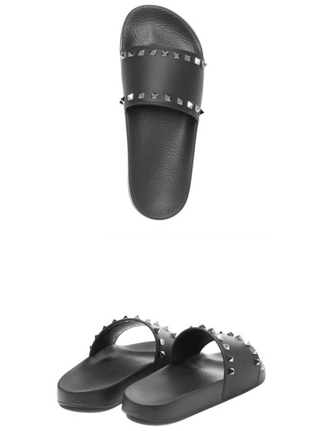 Rockstud Slippers Black - VALENTINO - BALAAN 6