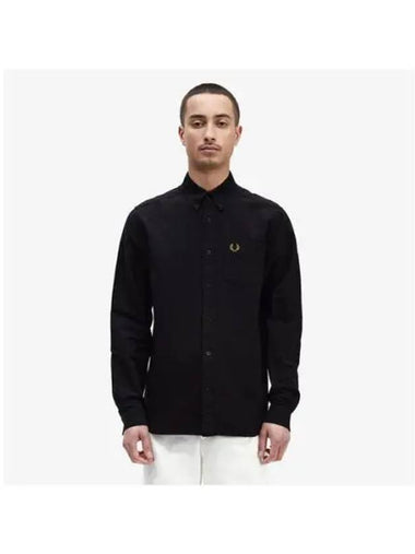 Fred Perry Baseline Long Sleeve Oxford Shirt Black AFPM2435516 R88 - FRED PERRY - BALAAN 1