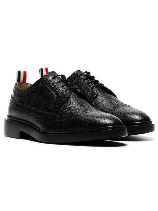 Men's Classic Long Wing Brogue Lace Up Brogue Shoes Black - THOM BROWNE - BALAAN.
