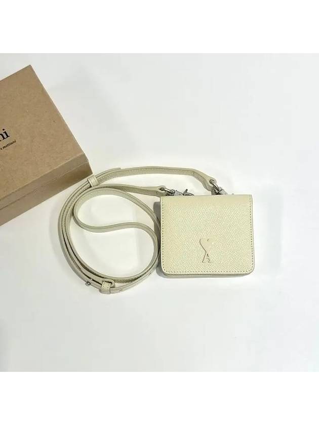 De Coeur Strap Card Wallet Ivory - AMI - BALAAN 2