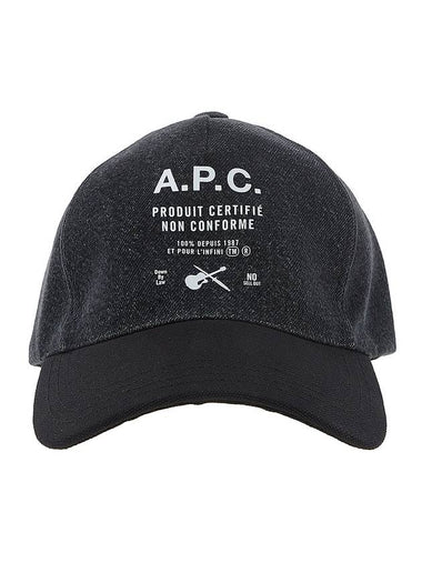 Logo Denim Ball Cap Black - A.P.C. - BALAAN 1