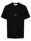 Micro Brushed Logo Print Short Sleeve T-Shirt Black - MSGM - BALAAN 1