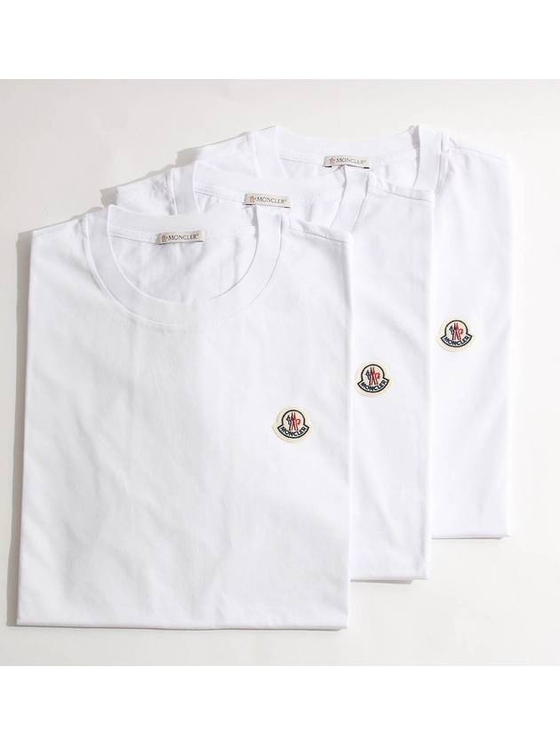 Logo Patch Cotton Short Sleeve T-Shirt 3 Pack Set White - MONCLER - BALAAN 5