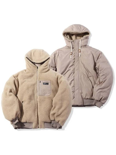 reversible sherpa hooded bomber jacket beige - OFFGRID - BALAAN 2