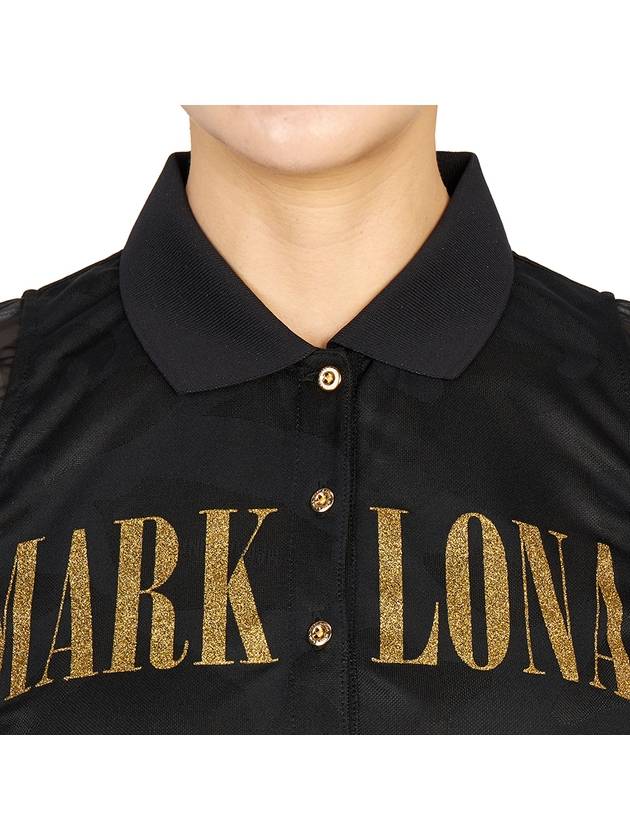 Golf Gauge Jacquard MLW 3A AP05 BLACK Women s Collar Short Sleeve T Shirt Regular Fit - MARK & LONA - BALAAN 7