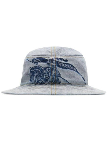 Logo Denim Bucket Hat Indigo - BURBERRY - BALAAN 1