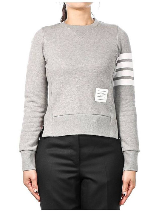 Engineered 4 Bar Stripe Loopback Jersey Knit Crewneck Sweatshirt Light Grey - THOM BROWNE - BALAAN 2