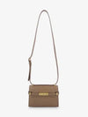 Manhattan Mini Embossed Gold-Tone Logo Leather Cross Bag Beige - SAINT LAURENT - BALAAN 2