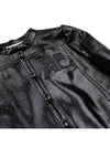 Women's Iconic Vinyl Logo Appliq Biker Jacket Black - COURREGES - BALAAN 9
