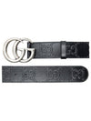 Men's GG Marmont Embossed Leather Belt Black - GUCCI - BALAAN.