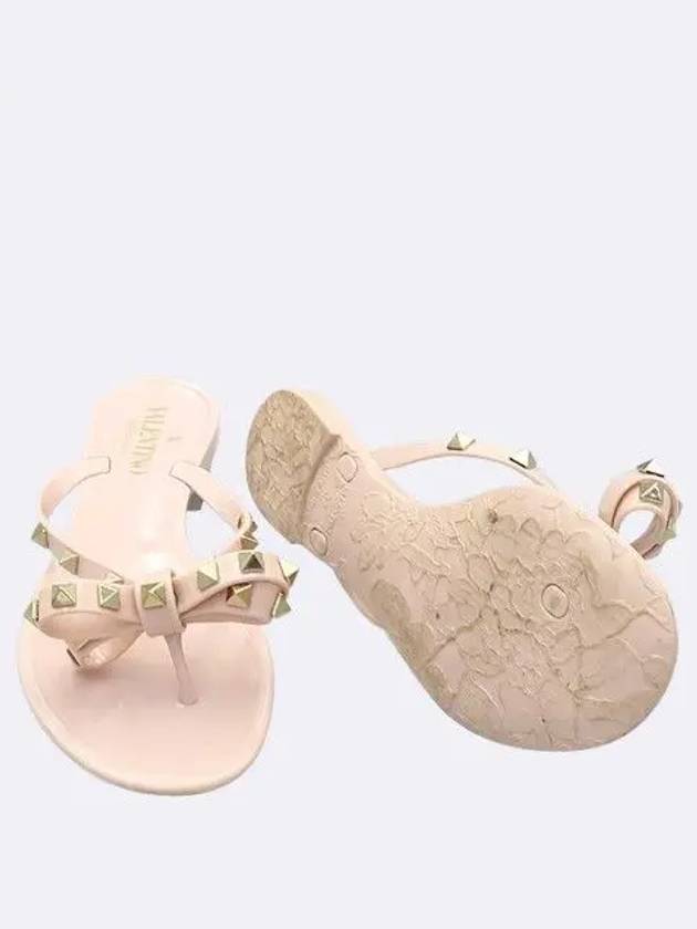 S0552 PVS P45 Water Pink Color Ribbon Rock Stud Women Sandals Size 37 240MM - VALENTINO - BALAAN 2