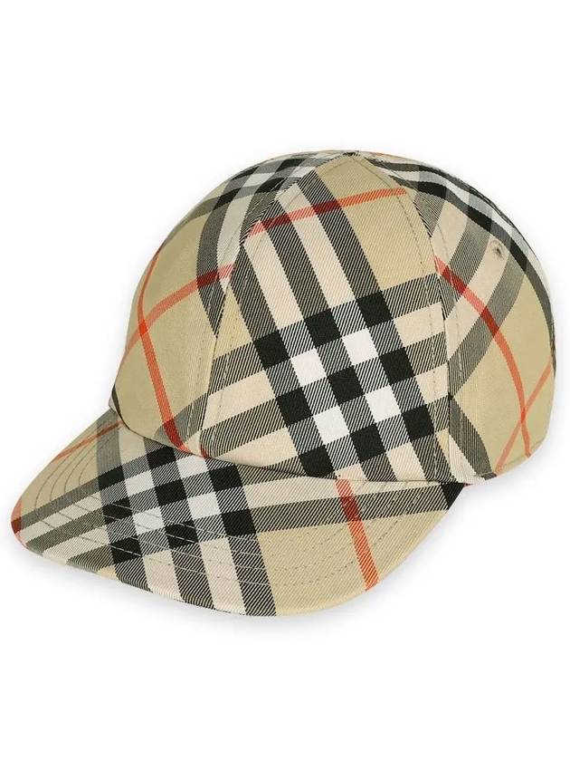 Kids Check Ball Cap Hat Sand - BURBERRY - BALAAN 3