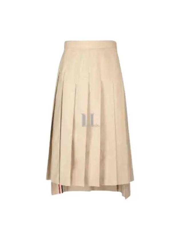 Classic Typewriter Midi Pleated Skirt Khaki - THOM BROWNE - BALAAN 2