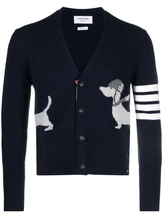 Hector 4 Bar Stripe Cardigan Black - THOM BROWNE - BALAAN 1