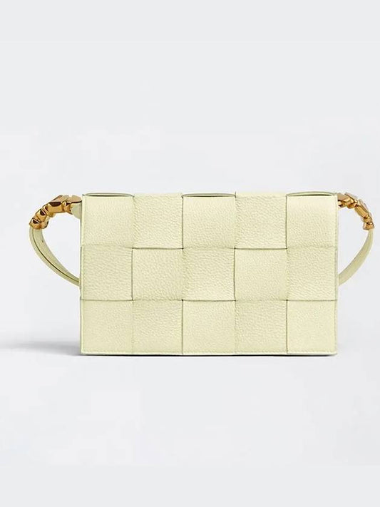 Grain Leather Intrecciato Cassette Cross Bag Zest Washed - BOTTEGA VENETA - BALAAN.