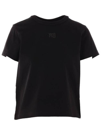 Logo Print Short Sleeve T-Shirt Black - ALEXANDER WANG - BALAAN 2