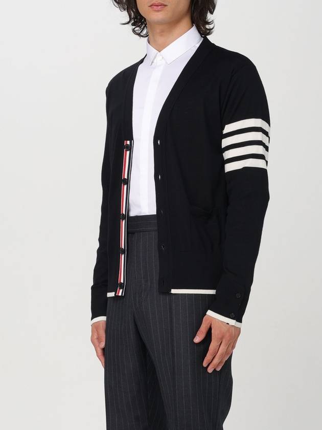 Wool 4-Bar Cardigan Black - THOM BROWNE - BALAAN 5