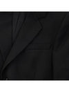 notched lapel virgin wool single coat black - AMI - BALAAN.