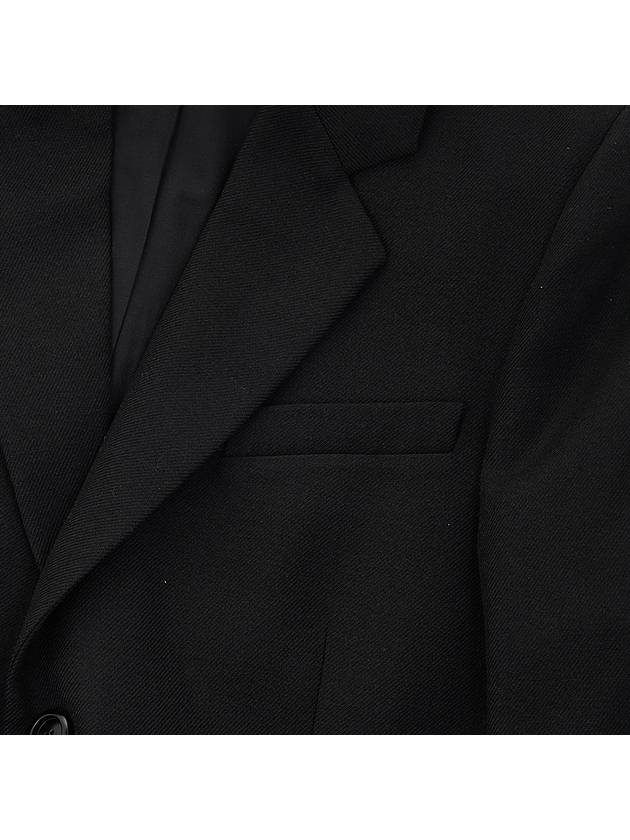 notched lapel virgin wool single coat black - AMI - BALAAN.