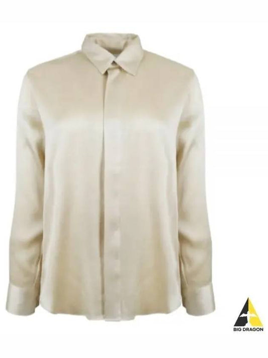 Classic Silk Long Sleeve Shirt Vanilla - AMI - BALAAN 2