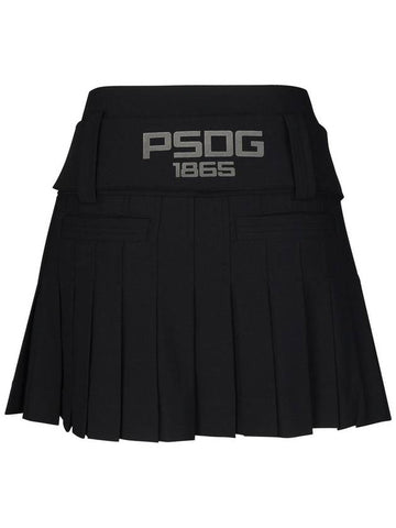 Skull Big Buckle Pleated Skirt BK - PASSARDI - BALAAN 1