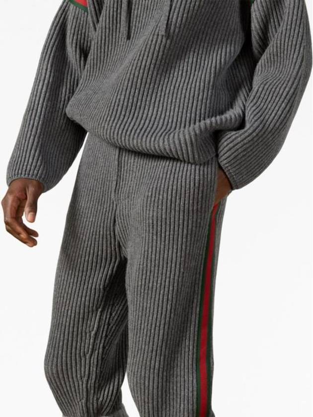 Wool Cashmere Track Pants Grey Melange - GUCCI - BALAAN 2