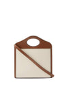 Mini Two-Tone Canvas And Leather Pocket Bag Natural Malt Brown - BURBERRY - BALAAN 3