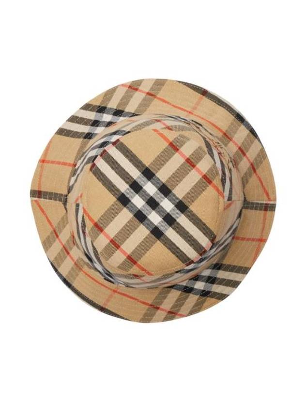 Check Cotton Blend Bucket Hat Beige - BURBERRY - BALAAN 3