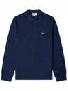 Men's Original Cotton Long Sleeve Polo Shirt Navy - LACOSTE - BALAAN 1