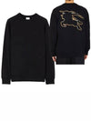 Check EKD Cotton Sweatshirt Black - BURBERRY - BALAAN 2