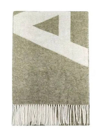 Logo Jacquard Fringe Wool Scarf Muffler Taupe 1141494 - A.P.C. - BALAAN 1