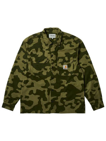 x Carhartt WIP Longsleeve Master Shirt Dollar Green Camo - PALACE - BALAAN 1