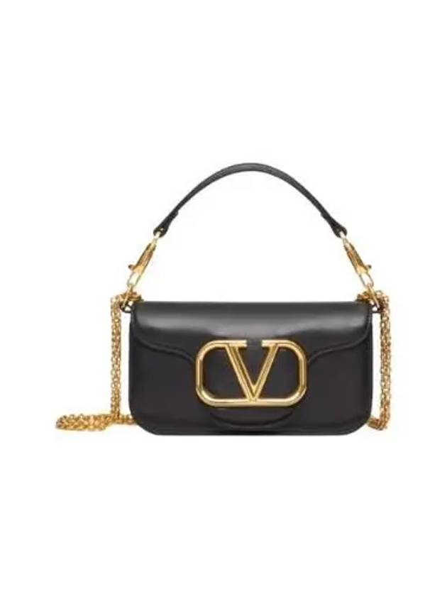 V Logo Buckle Calfskin Small Shoulder Bag Black - VALENTINO - BALAAN 2