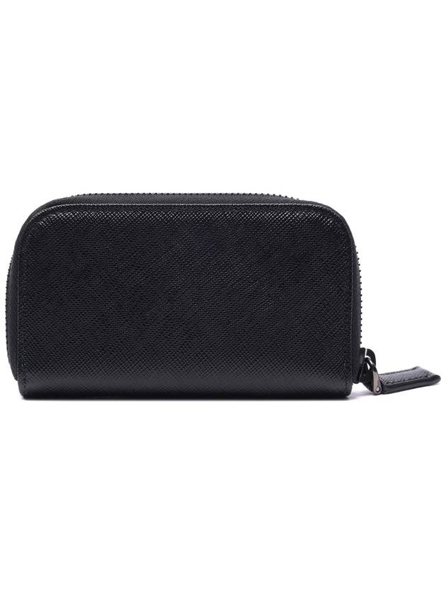 Saffiano Metal Logo Zipper Key Case Black - PRADA - BALAAN 5