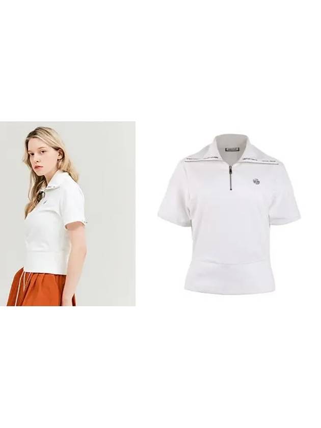 Golf Big Collar Half Zip Up T-Shirt White - HENRY STUART - BALAAN 2