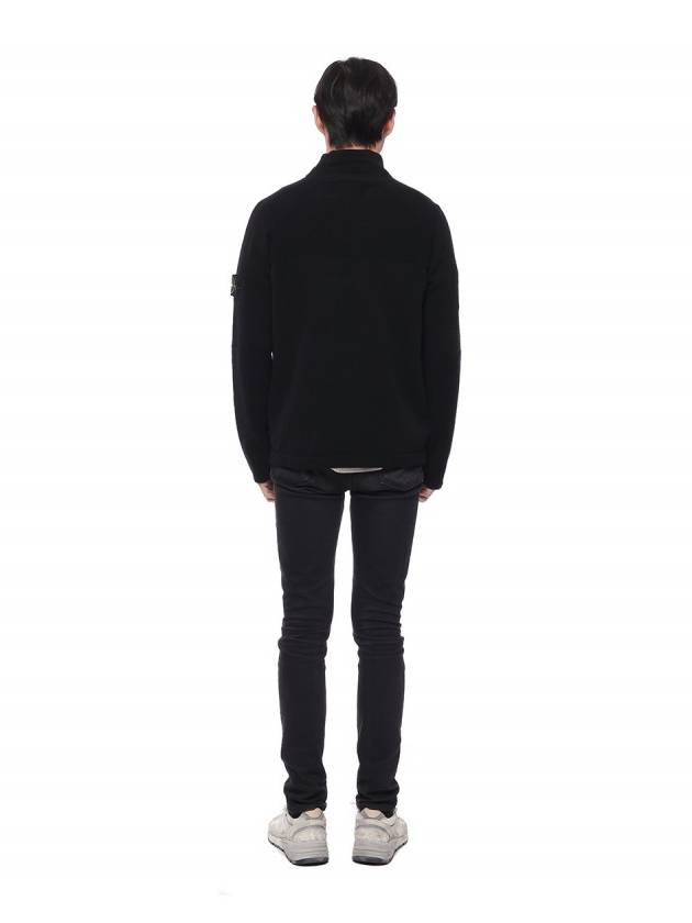 Wappen Patch Lambswool Half-Zip Knit Top Black - STONE ISLAND - BALAAN 6