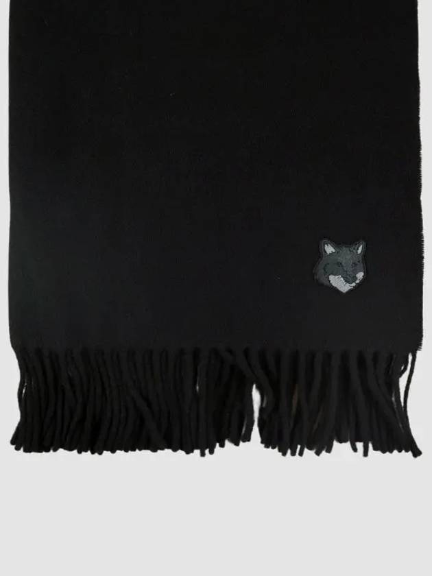 Wool Fox Head Muffler Black - MAISON KITSUNE - BALAAN 3