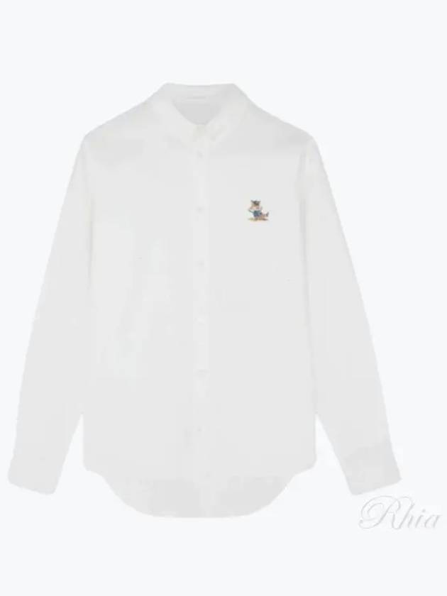 Maison Kitsune Men s Dressed Fox Patch Cotton Shirt Top KM00488WC2010 WH 102146 - MAISON KITSUNE - BALAAN 1