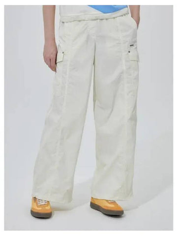 KODAK Apparel Wide Fit String Cargo Pants Women IVORY - KODO - BALAAN 1