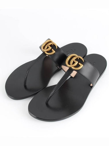 Marmont logo leather flip flop sandals 36 230 - GUCCI - BALAAN 1