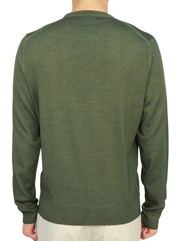 Men's Crew Neck Wool Knit Top Khaki - DRUMOHR - BALAAN 5