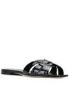 Tribute Patent Leather Mules Black - SAINT LAURENT - BALAAN 3