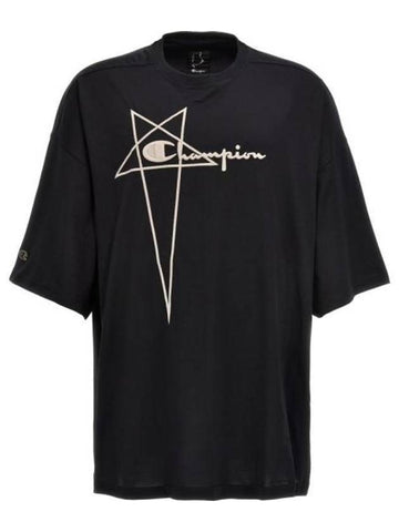 Tommy Logo Short Sleeve T-shirt Black - RICK OWENS - BALAAN 1