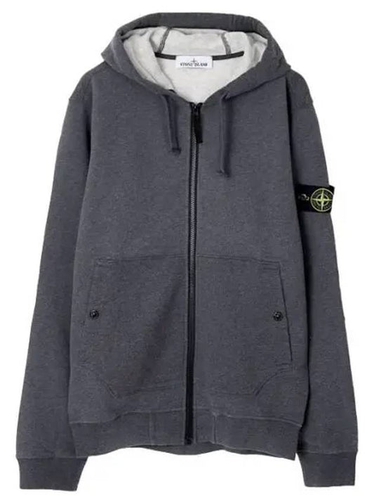 Brushed cotton fleece hooded zip up regular fit men - STONE ISLAND - BALAAN 1