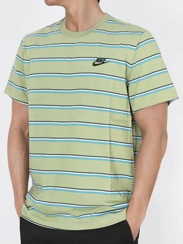 NSW Striped Short Sleeve T-Shirt Green - NIKE - BALAAN 2