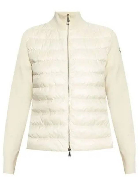 Logo patch padded cardigan cream - MONCLER - BALAAN 2